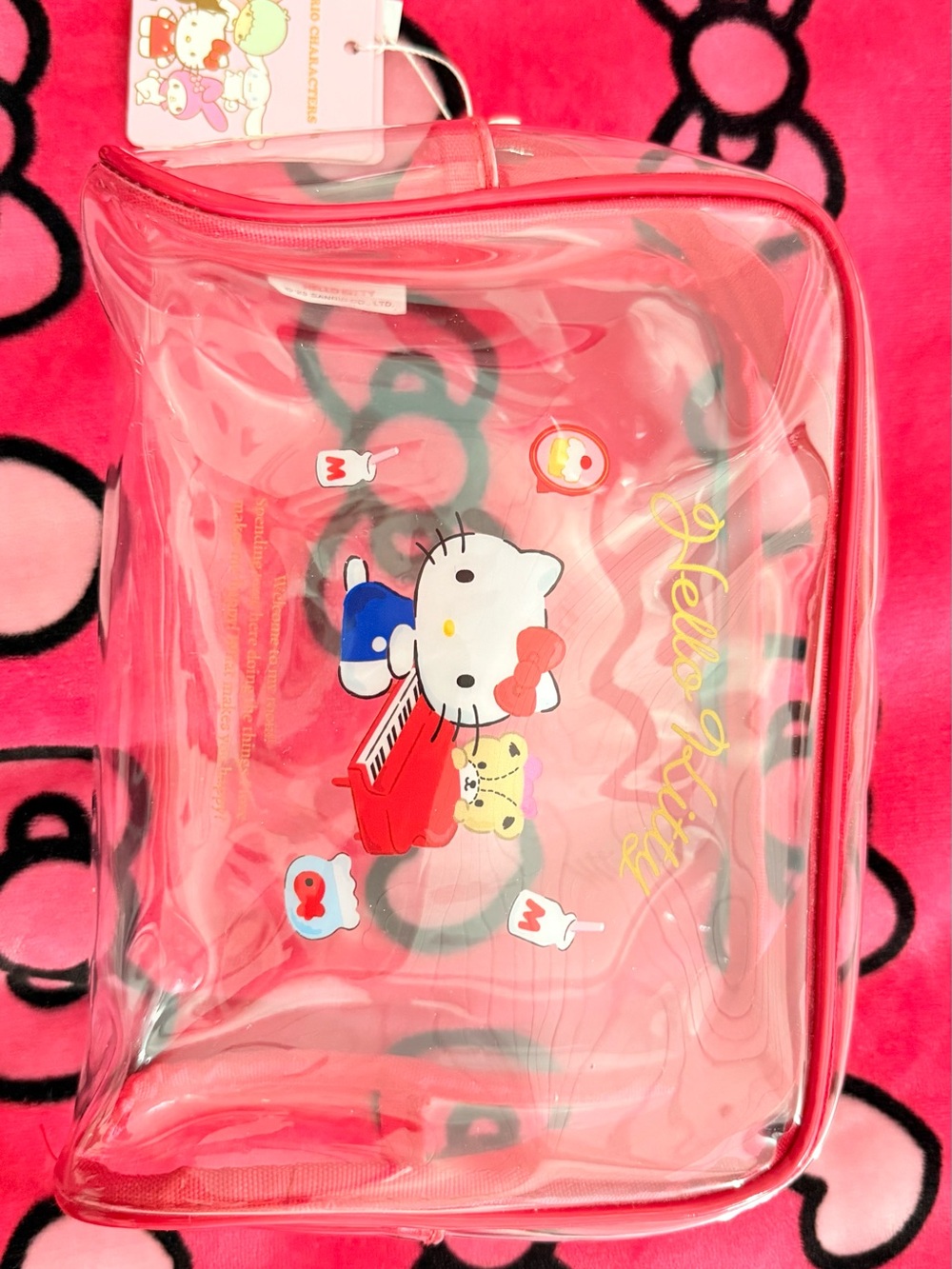 Sanrio Hello Kitty Pink Clear Travel Pouch